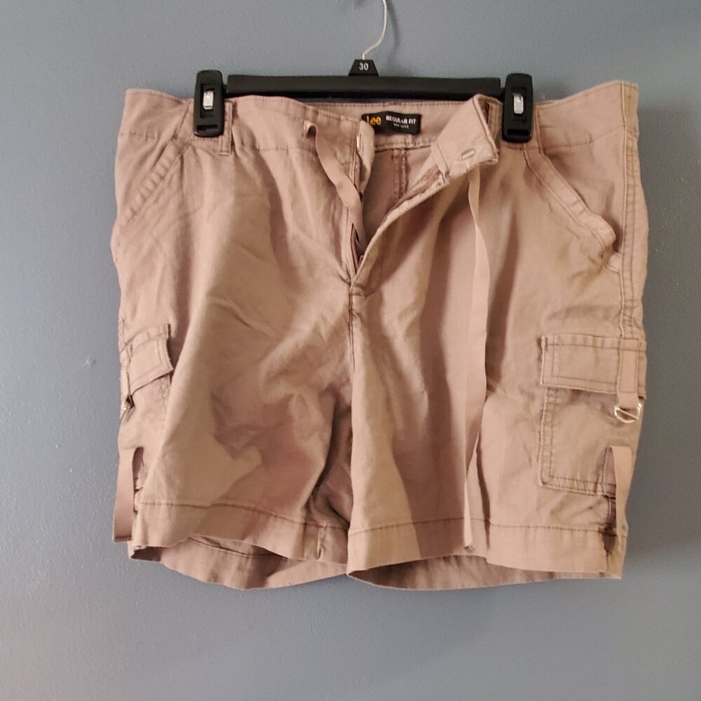 Lee Womens Regular Fit Mid Rise sie 16 medium tan beige shorts